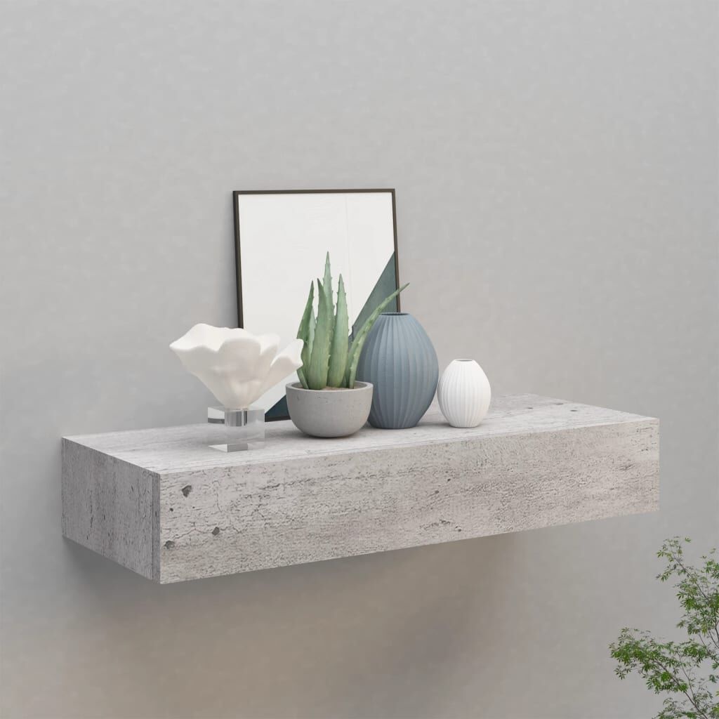 Wandschap met Lade Betongrijs 60cm - 35% Korting!