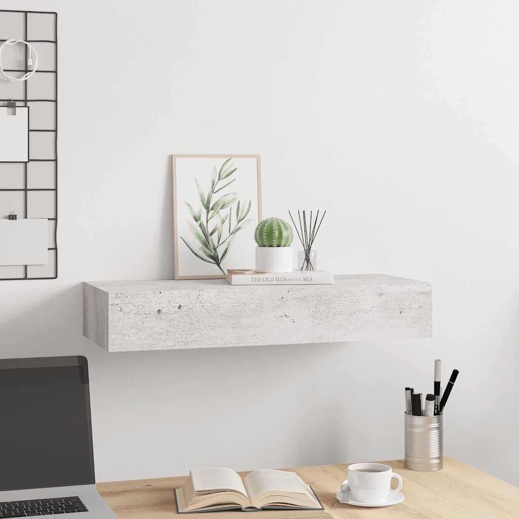 Wandschap met Lade Betongrijs 60cm - 35% Korting!