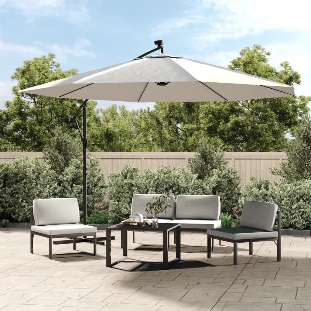 vidaXL Zweefparasol LED 350cm Zand - 35% Korting!