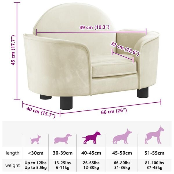 VidaXL Hondenmand Crème 66cm - 35% Korting! Nieuw in Doos