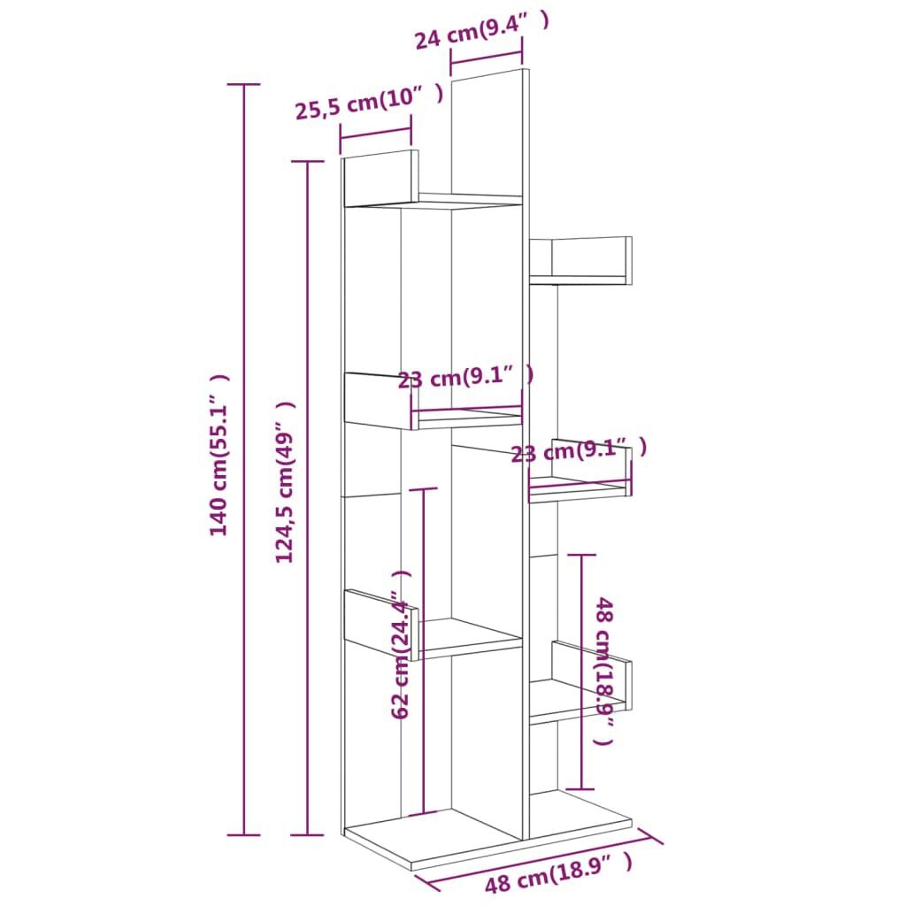 vidaXL Boekenkast Boom Bruineiken 48x25,5x140cm -35% Korting!