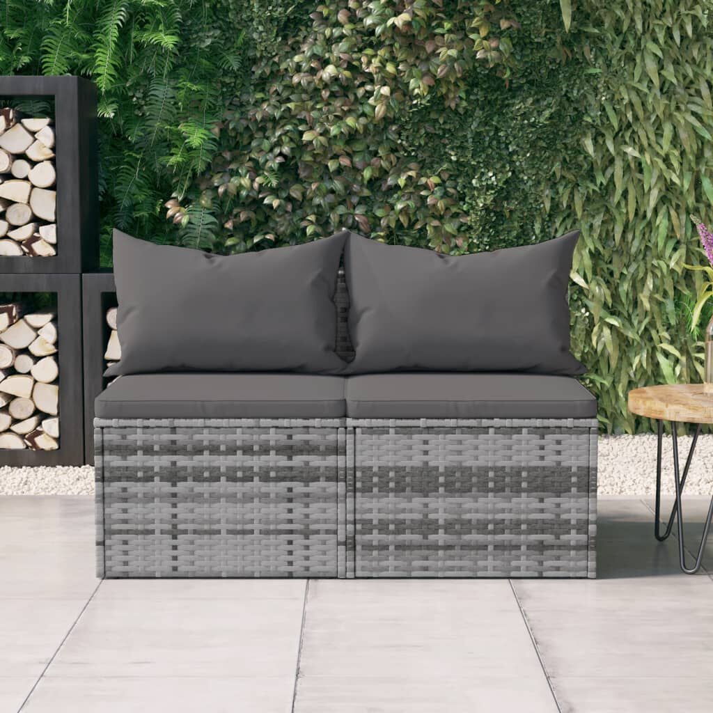 vidaXL Tuinbank Set (2x) Grijs met Kussens - 35% Korting!