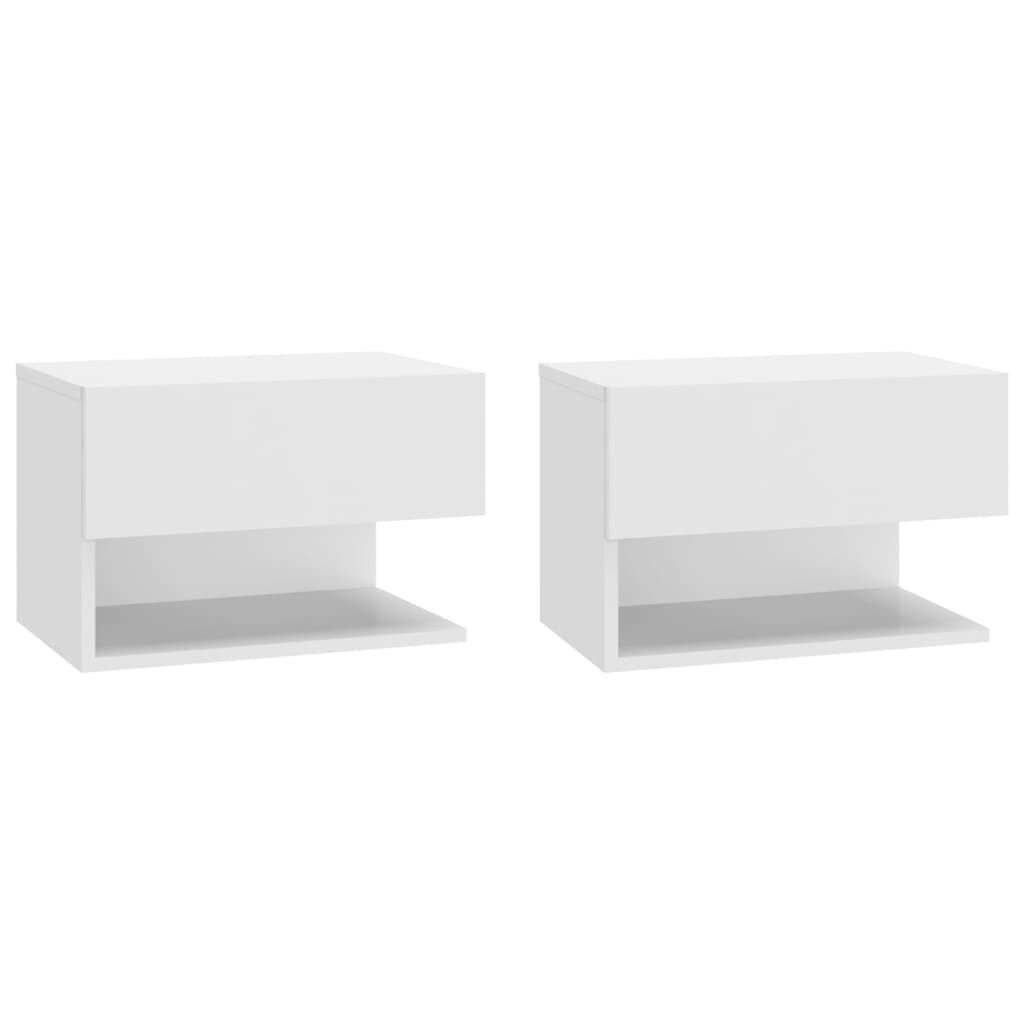 Wandnachtkastjes (2x) Hoogglans Wit - 35% Korting!