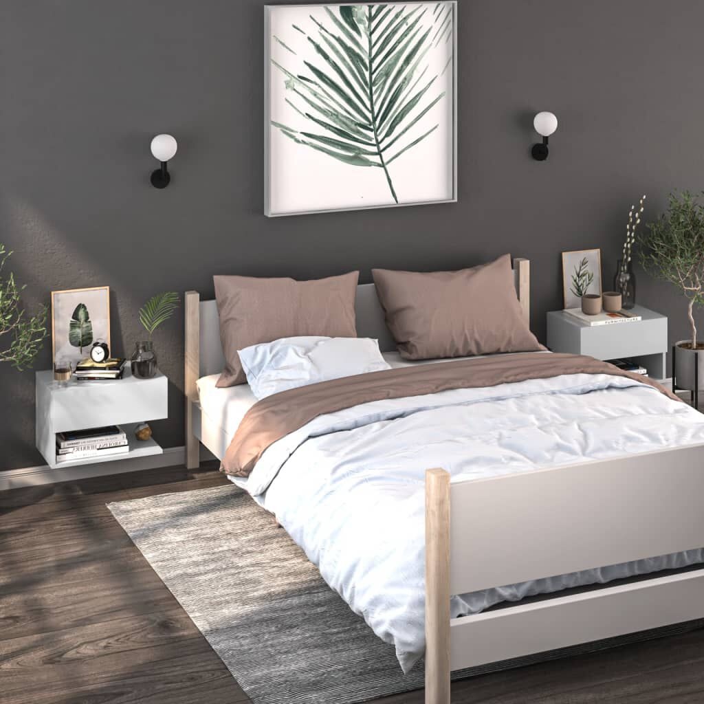 Wandnachtkastjes (2x) Hoogglans Wit - 35% Korting!