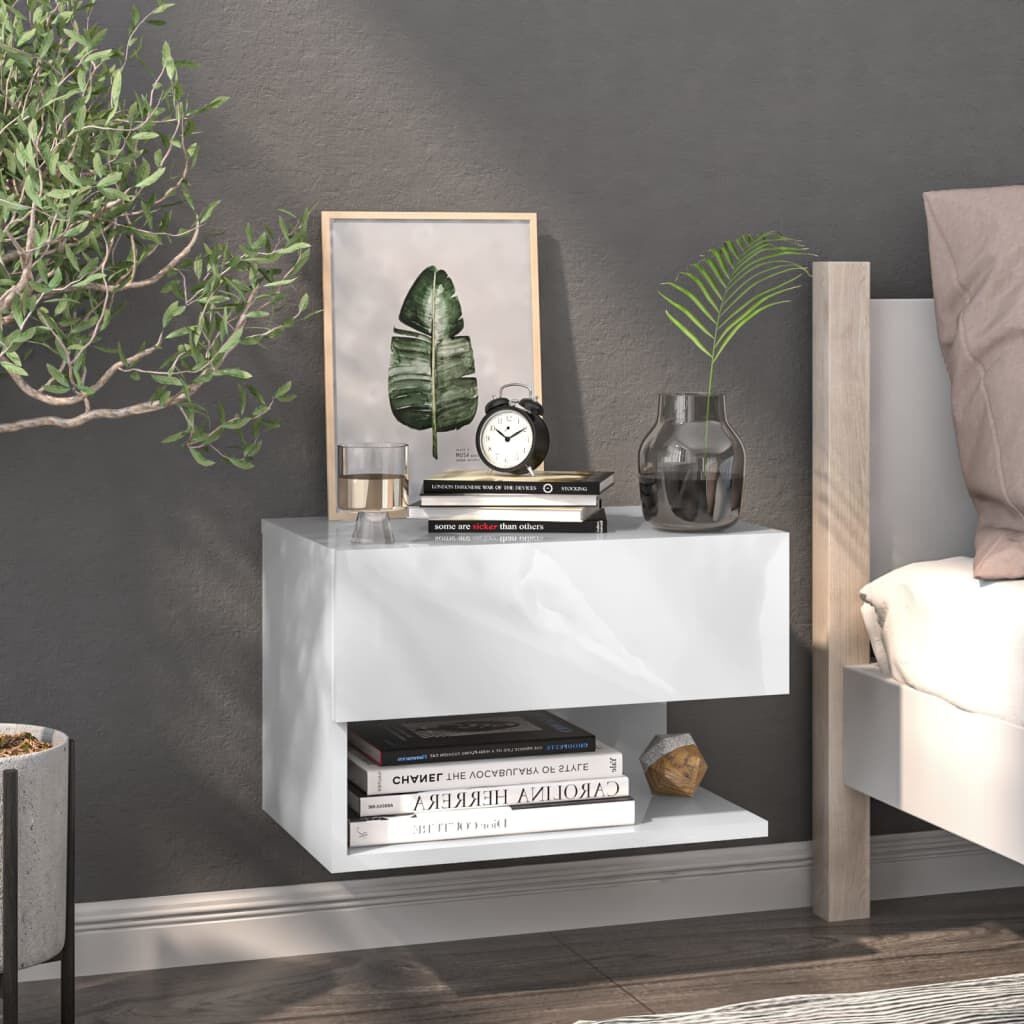 Wandnachtkastjes (2x) Hoogglans Wit - 35% Korting!