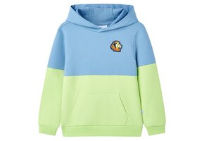 Blauwe Kinderhoodie (128) - 65% Korting! Zachtgeel accent