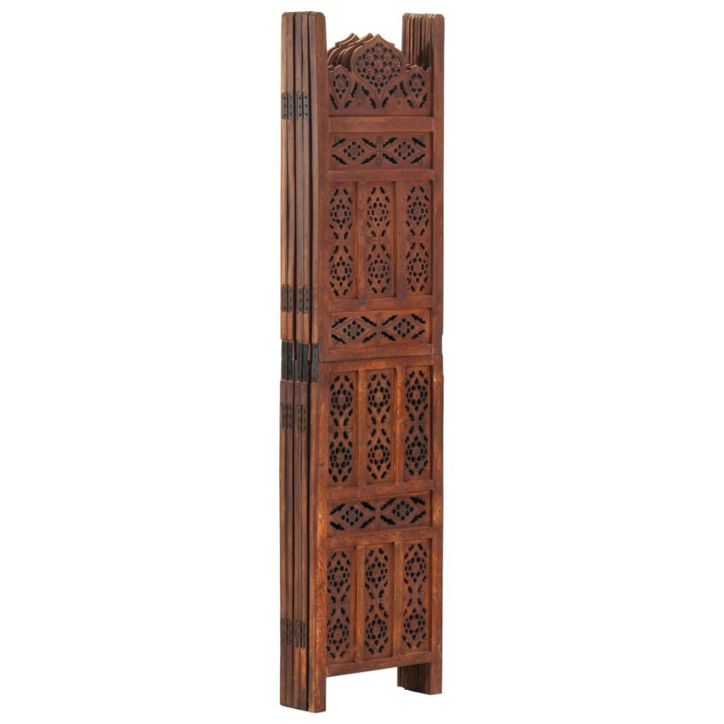 vidaXL Kamerscherm 5 panelen handgesneden 200x165 cm mangohout bruin