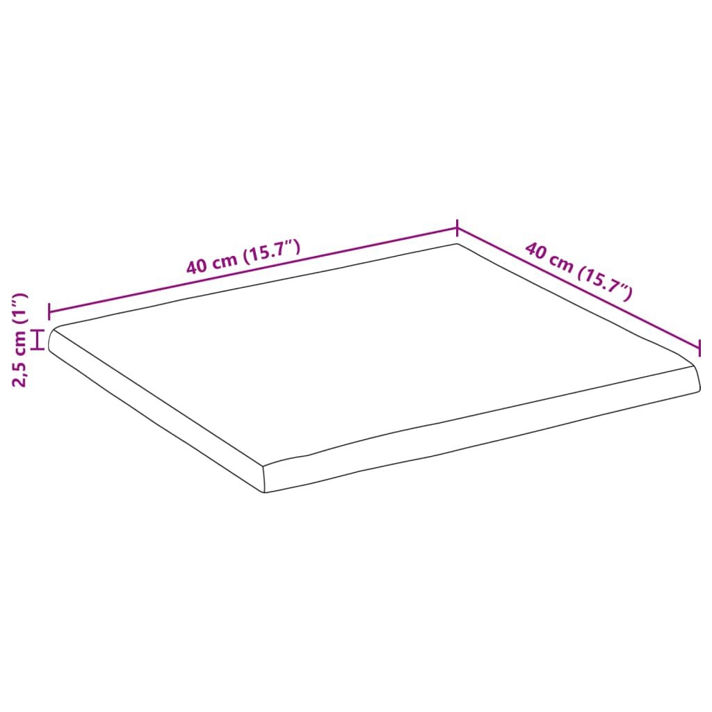 VidaXL Tafelblad Mango 40x40cm - Natuurlijke Rand - 35% Korting!