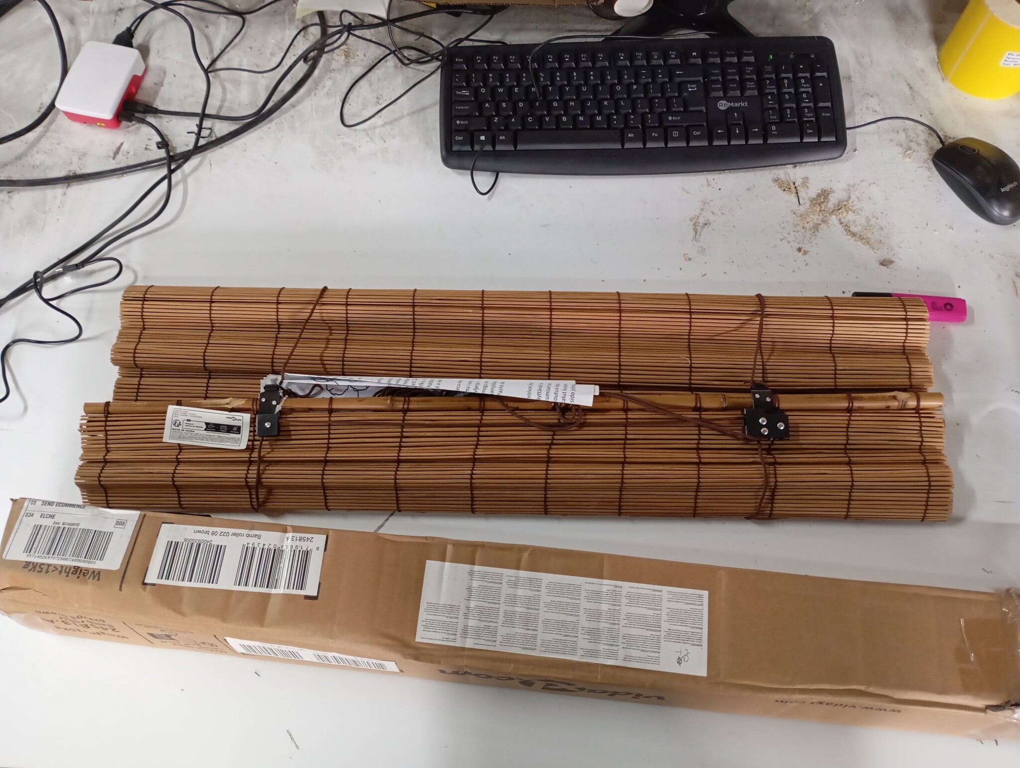 vidaXL Rolgordijn 80x220 cm bamboe bruin