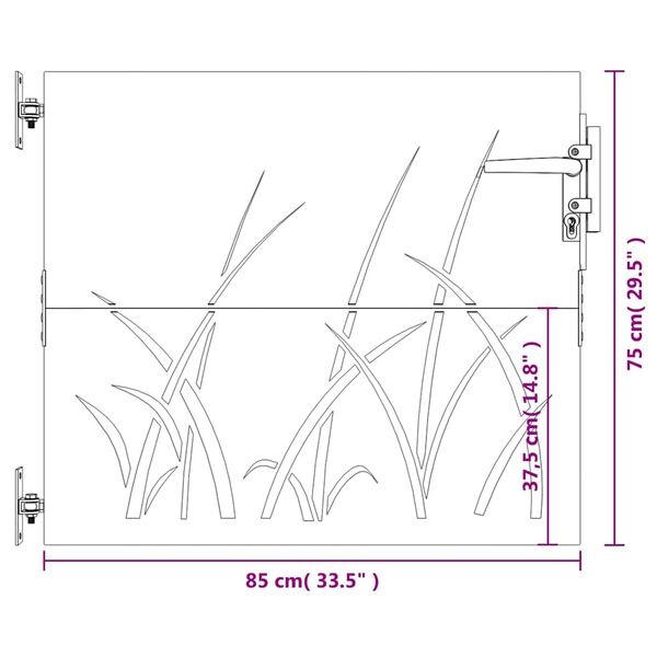 vidaXL Cortenstaal Poort Grasdesign 85x75cm - 35% Korting!