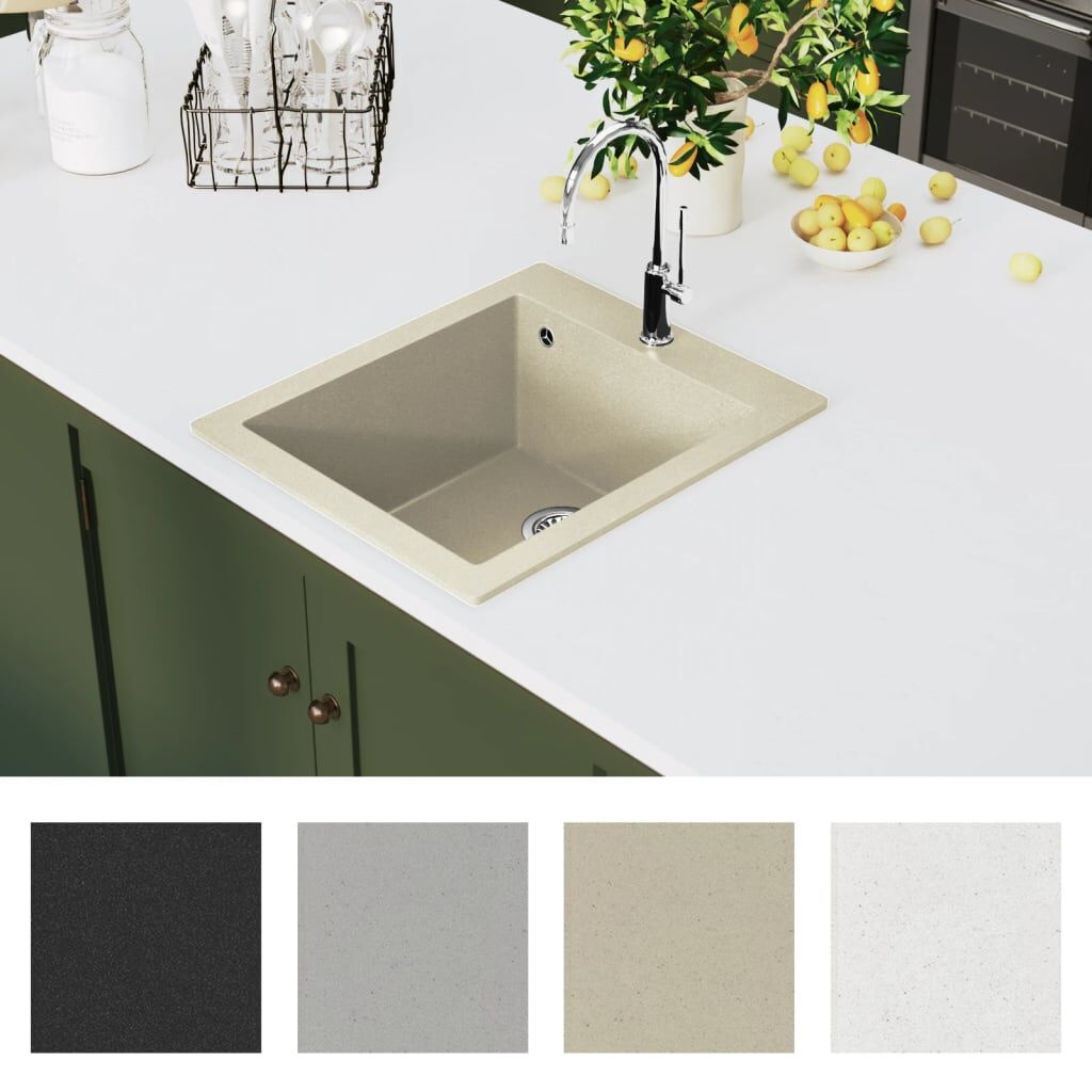 vidaXL Granieten Gootsteen Beige - 35% Korting!