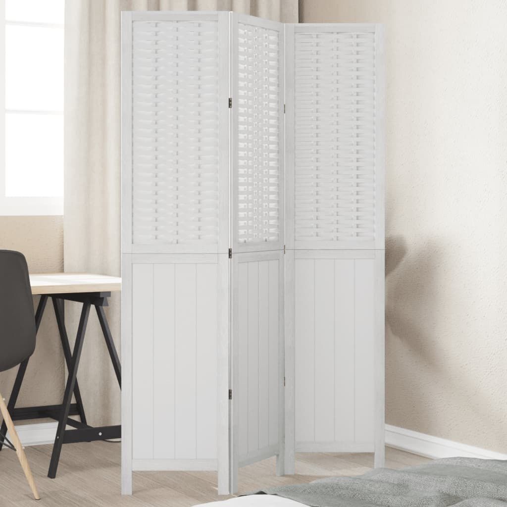 Kamerscherm Wit Paulowniahout 3 Panelen -35% Korting!