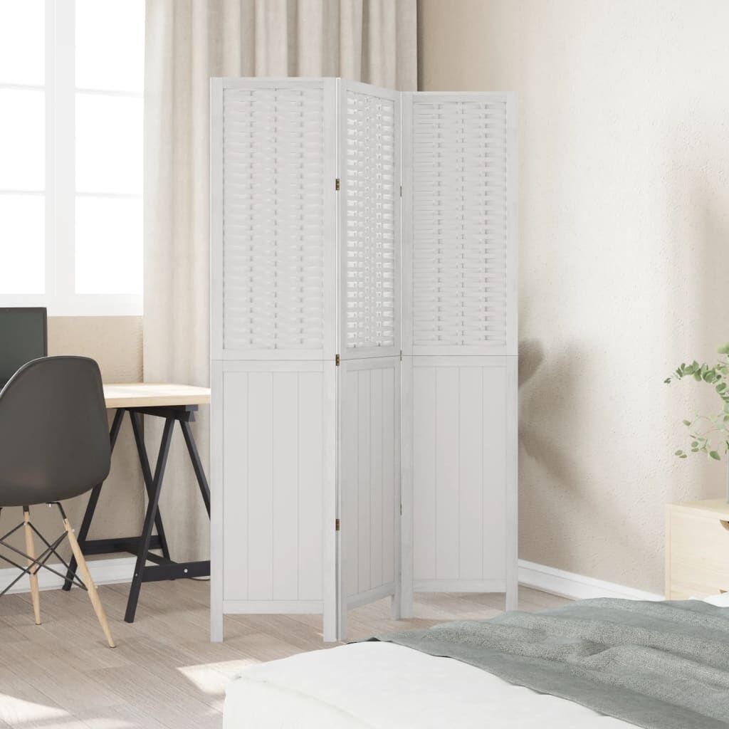 Kamerscherm Wit Paulowniahout 3 Panelen -35% Korting!