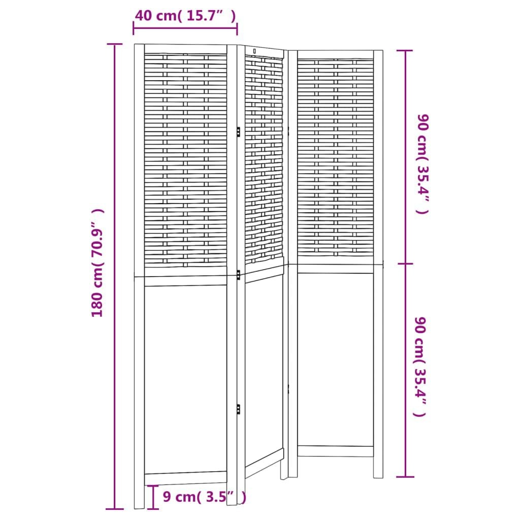 Kamerscherm Wit Paulowniahout 3 Panelen -35% Korting!
