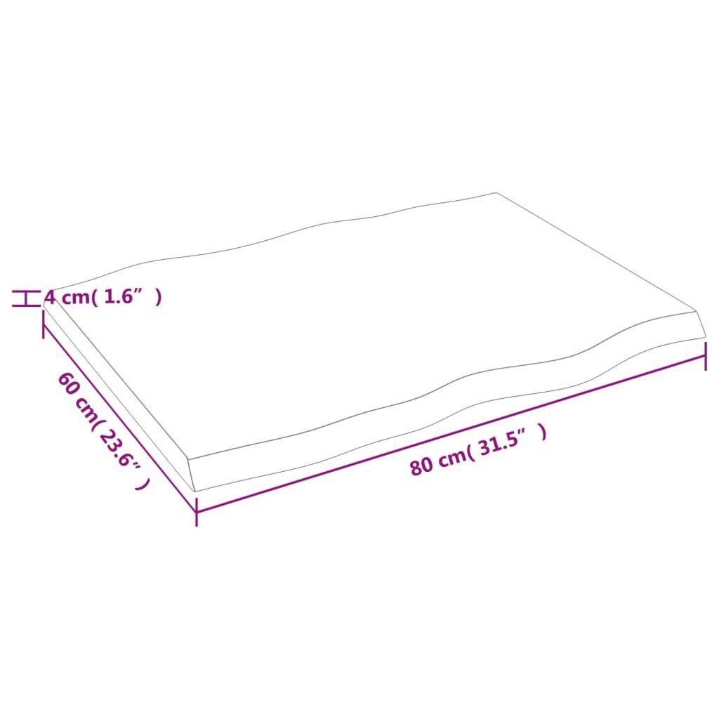 Eiken Tafelblad 80x60cm Natuurlijke Rand - 50% Korting!