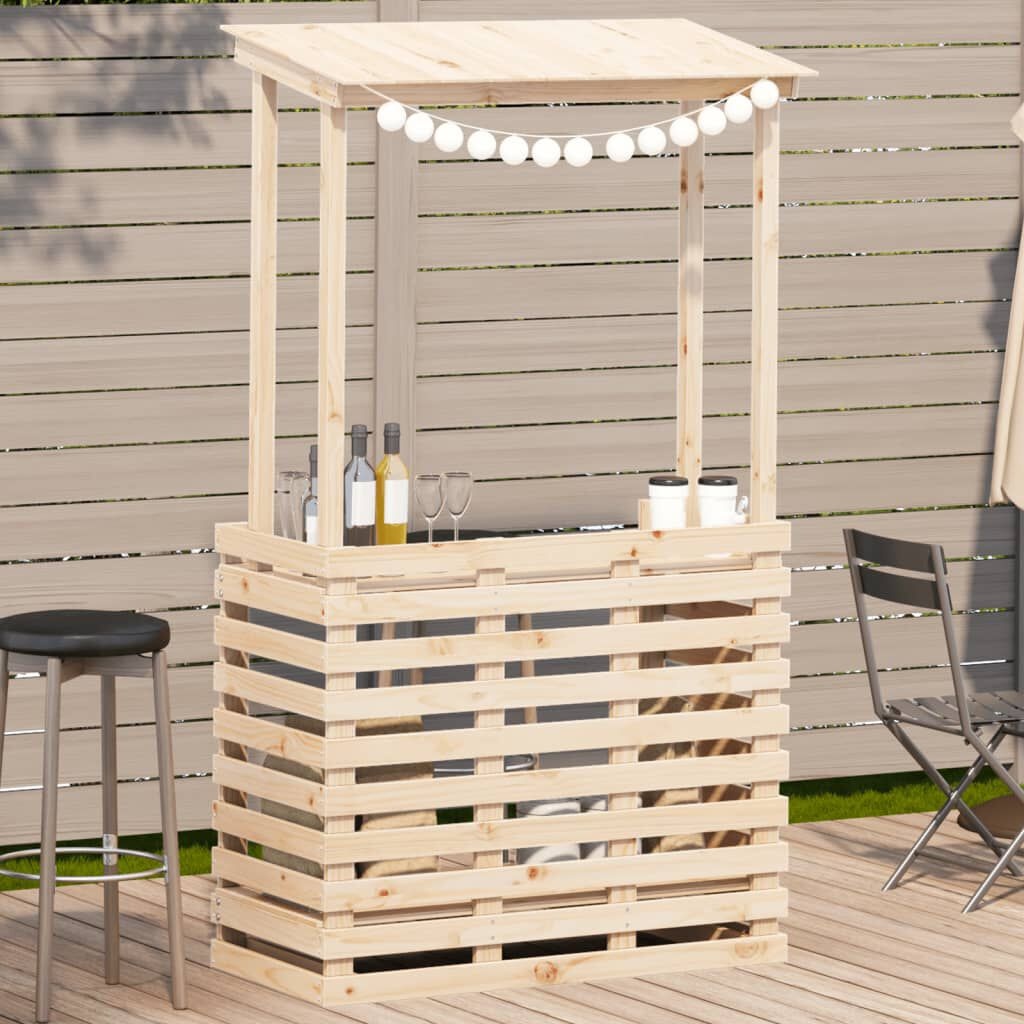 Tuinbartafel met Dak Hout - 112,5cm - 35% Korting!