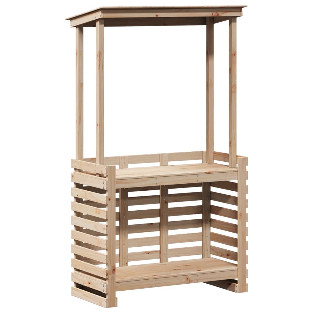Tuinbartafel met Dak Hout - 112,5cm - 35% Korting!