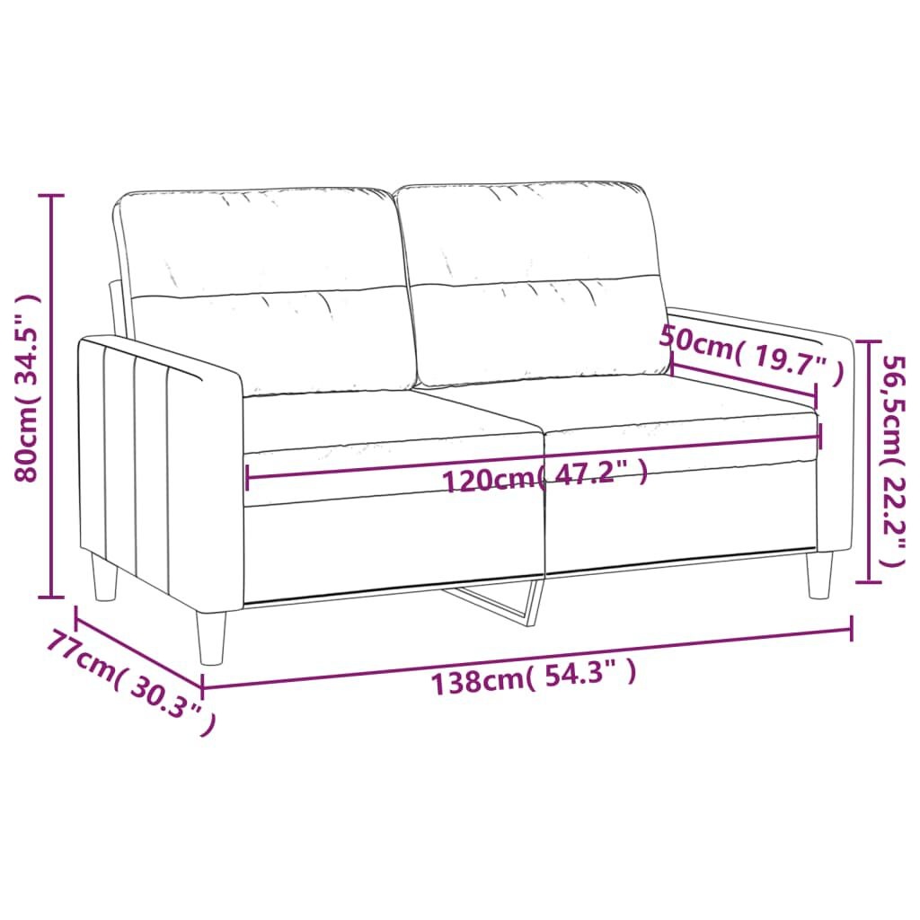 vidaXL Tweezitsbank Lichtgrijs - 120cm - 35% Korting!