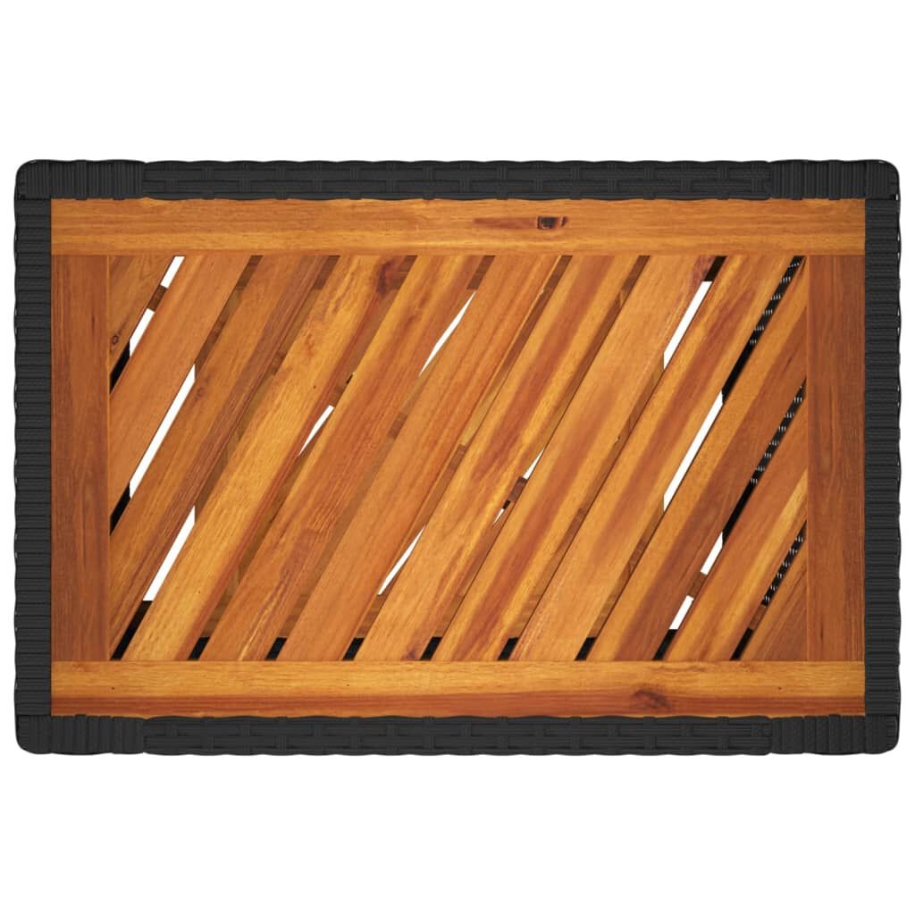 vidaXL Tuinbijzettafel Zwart - Houten Blad - 35% Korting!