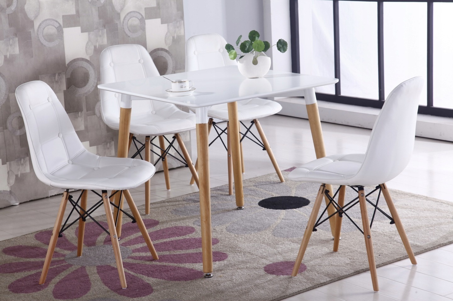 Eettafel - keukentafel - 120x80 cm - scandinavische stijl - wit