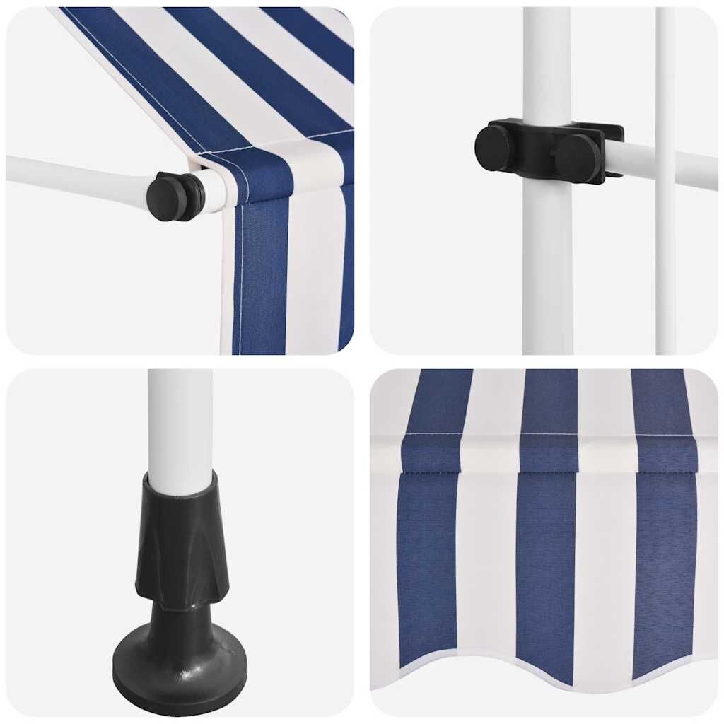 Luifel 200cm Blauw/Wit - ZONDER DOEK - 60% Korting!