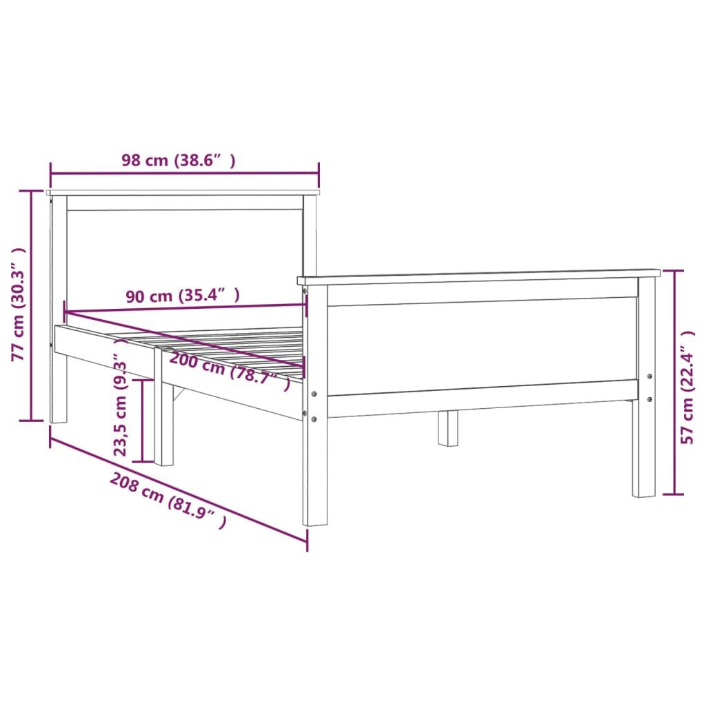 vidaXL Bedframe Grenen 90x200 Honingbruin -35% Korting!
