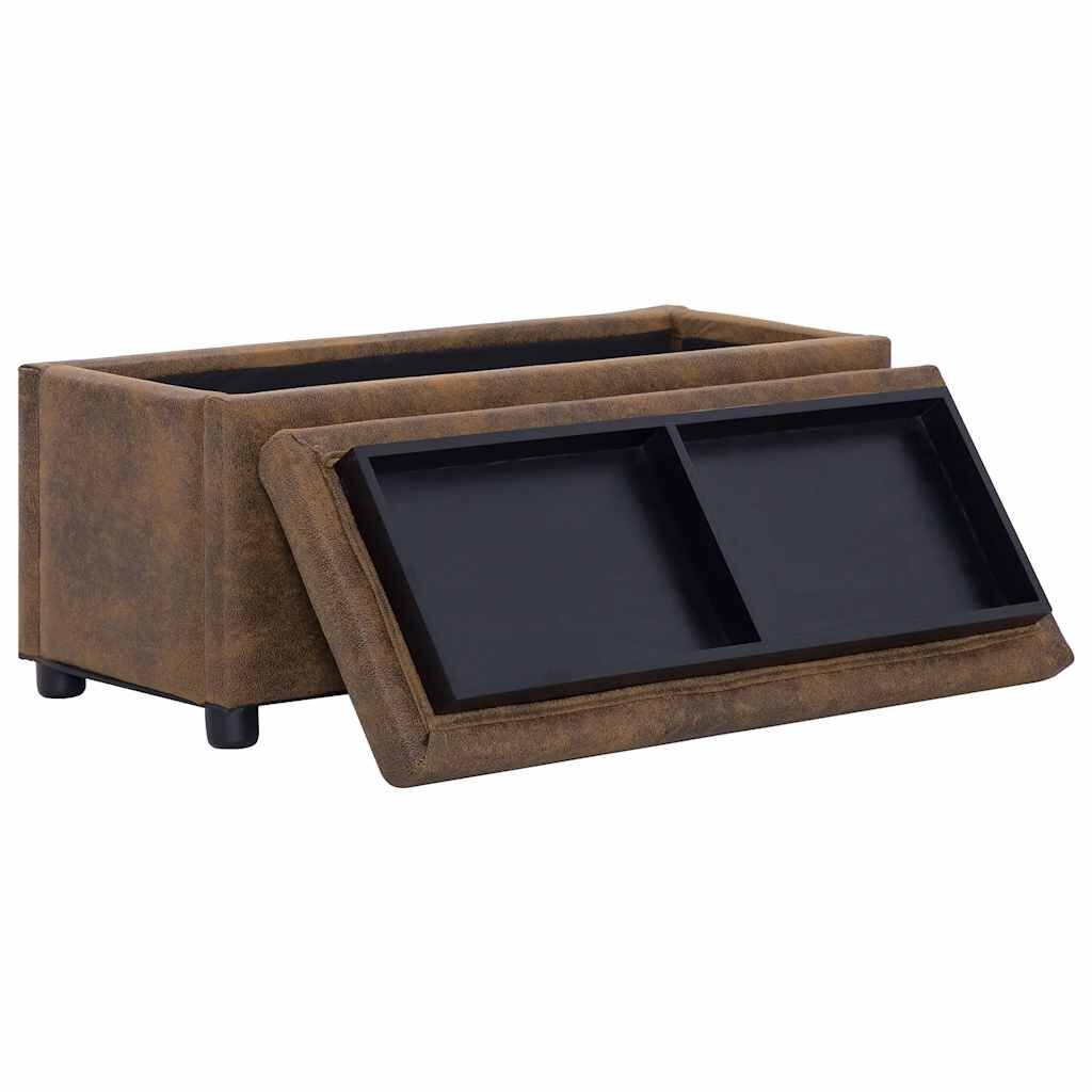 vidaXL Opberghocker Bruin Kunstsuède - 35% Korting!