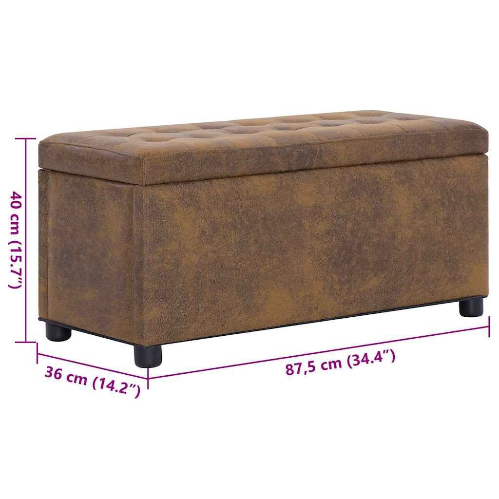 vidaXL Opberghocker Bruin Kunstsuède - 35% Korting!