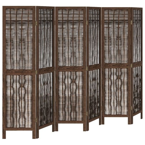 Kamerscherm 6 Panelen Donkerbruin - 35% Korting! (Retour)