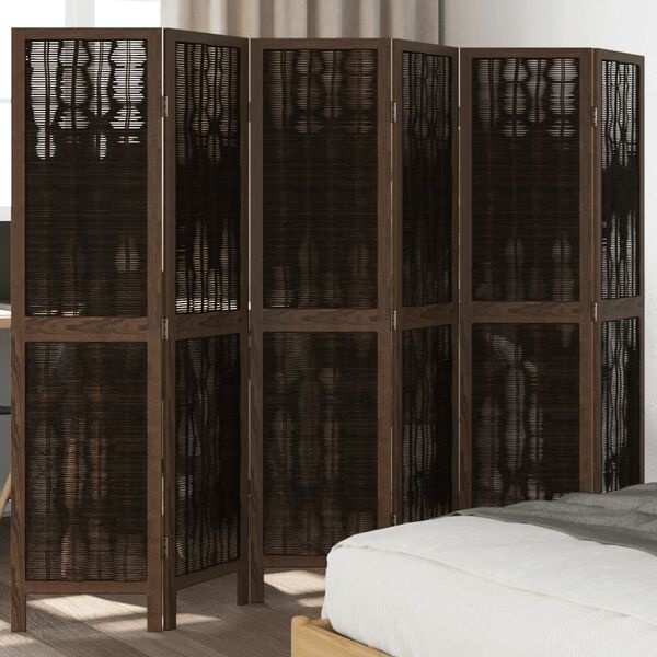 Kamerscherm 6 Panelen Donkerbruin - 35% Korting! (Retour)