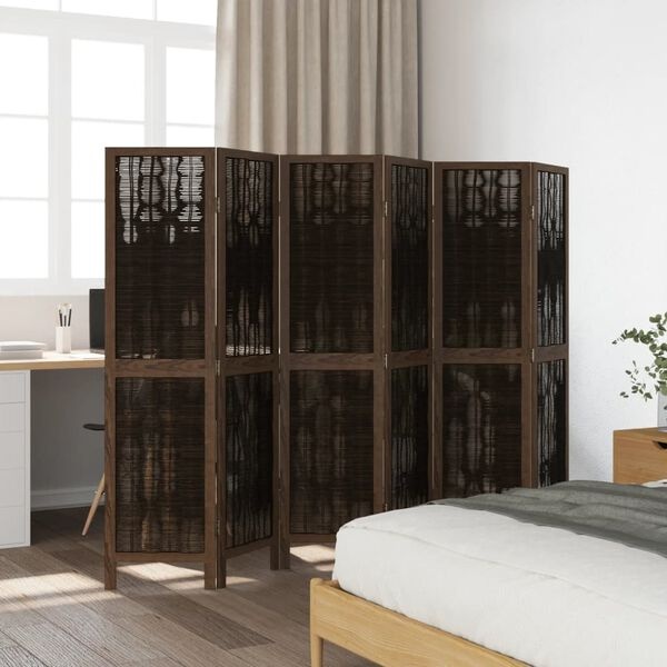Kamerscherm 6 Panelen Donkerbruin - 35% Korting! (Retour)