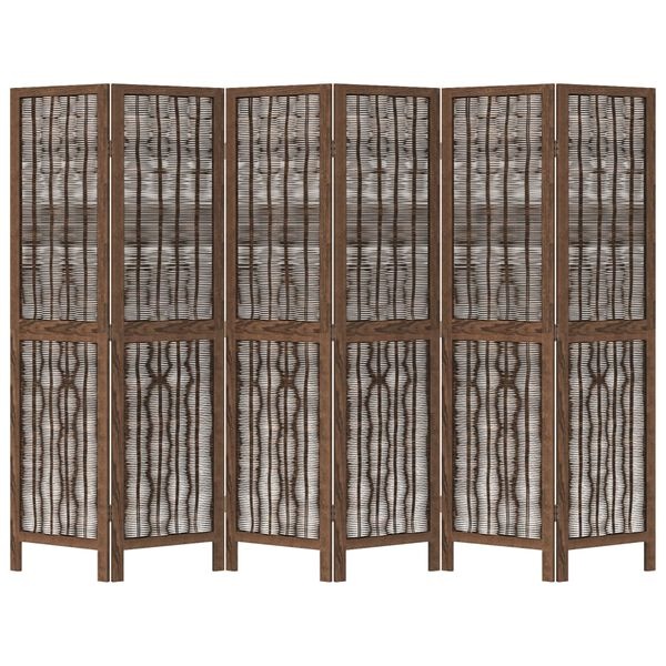 Kamerscherm 6 Panelen Donkerbruin - 35% Korting! (Retour)