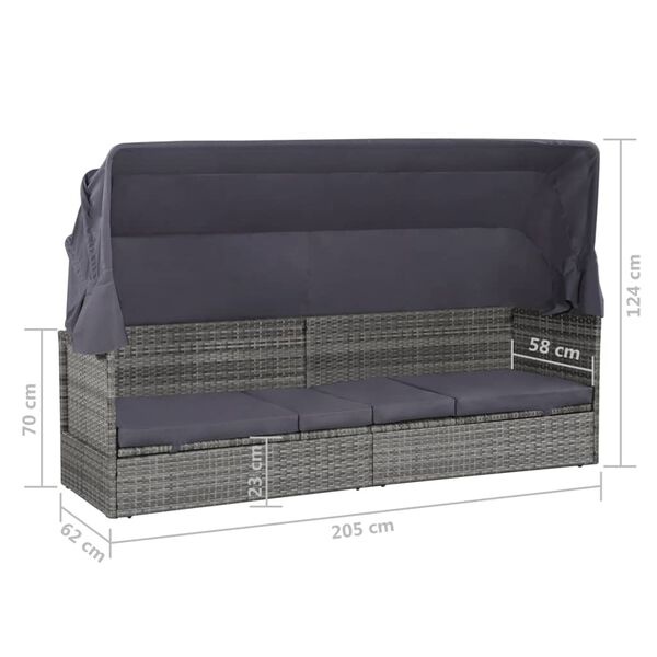 vidaXL Tuinbed met Luifel Grijs - 35% Korting!