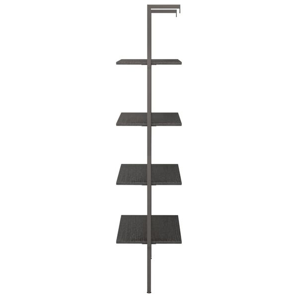 vidaXL Ladderrek Zwart - 4 Schappen - 35% Korting!