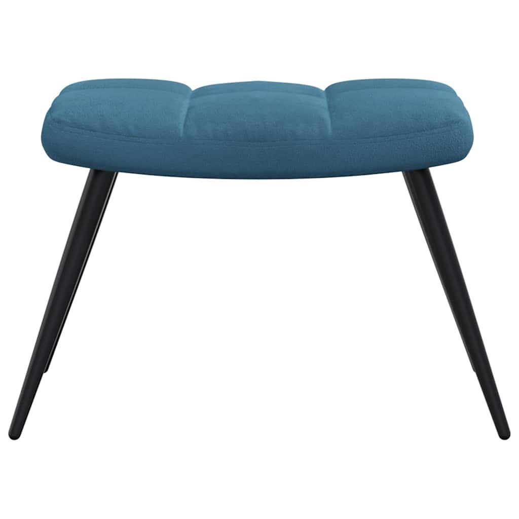 VidaXL Relaxstoel + Voetenbank Blauw Fluweel -35% Korting!