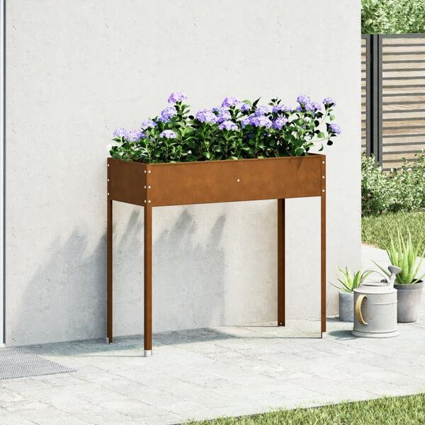 vidaXL Plantenbak Staal 100cm - 35% Korting! Zo Goed Als Nieuw