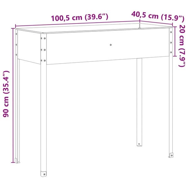vidaXL Plantenbak Staal 100cm - 35% Korting! Zo Goed Als Nieuw