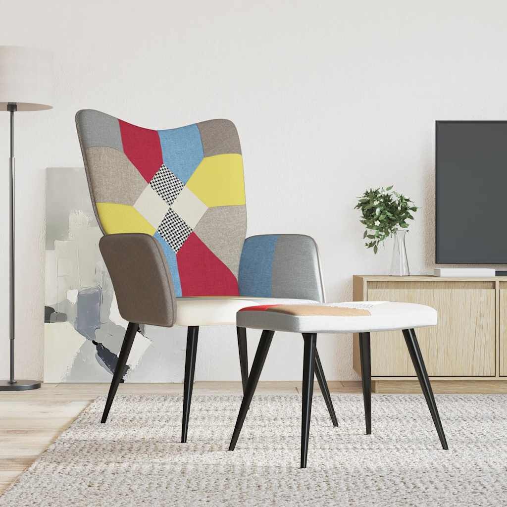 Relaxstoel met Voetenbank Patchwork - 35% Korting!