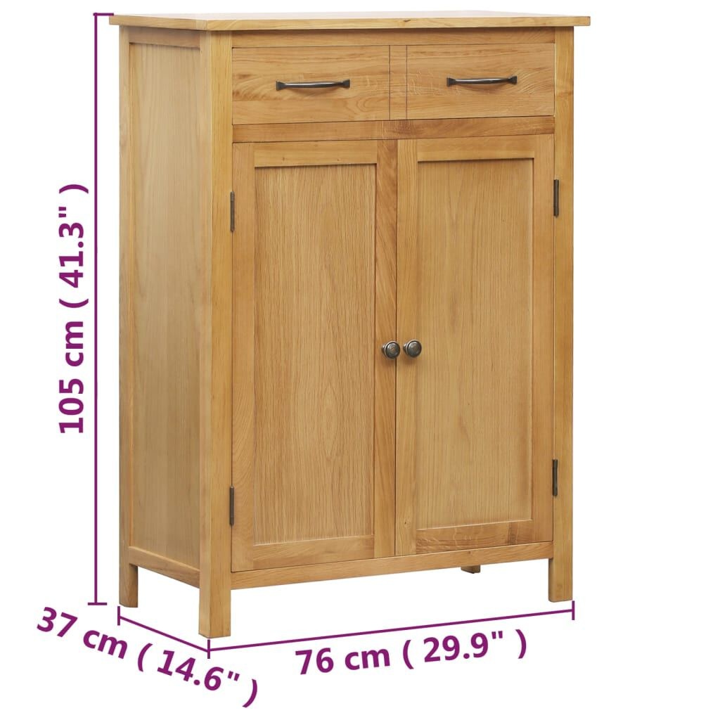 vidaXL Eiken Schoenenkast 76cm - 35% Korting! Op=Op!