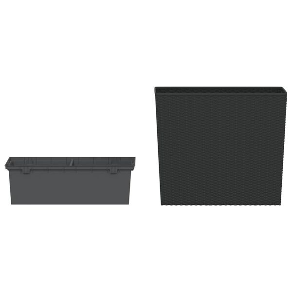 Plantenbak Rattan-look Antraciet 58cm - 35% Korting!
