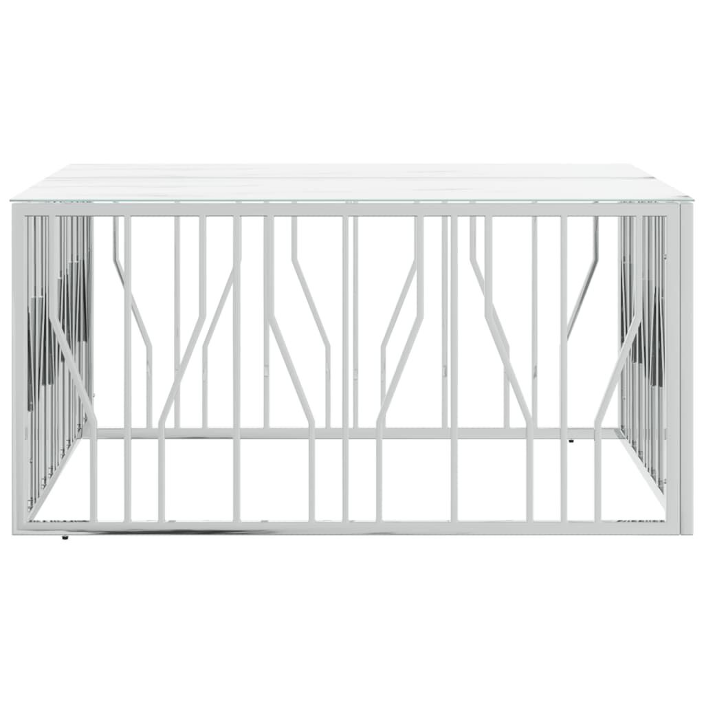 Salontafel RVS & Glas 100x100cm - Zilver - 42% Korting!