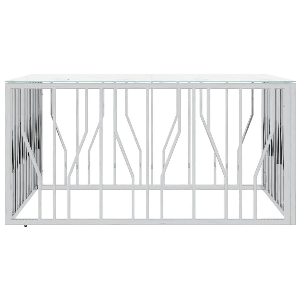Salontafel RVS & Glas 100x100cm - Zilver - 42% Korting!