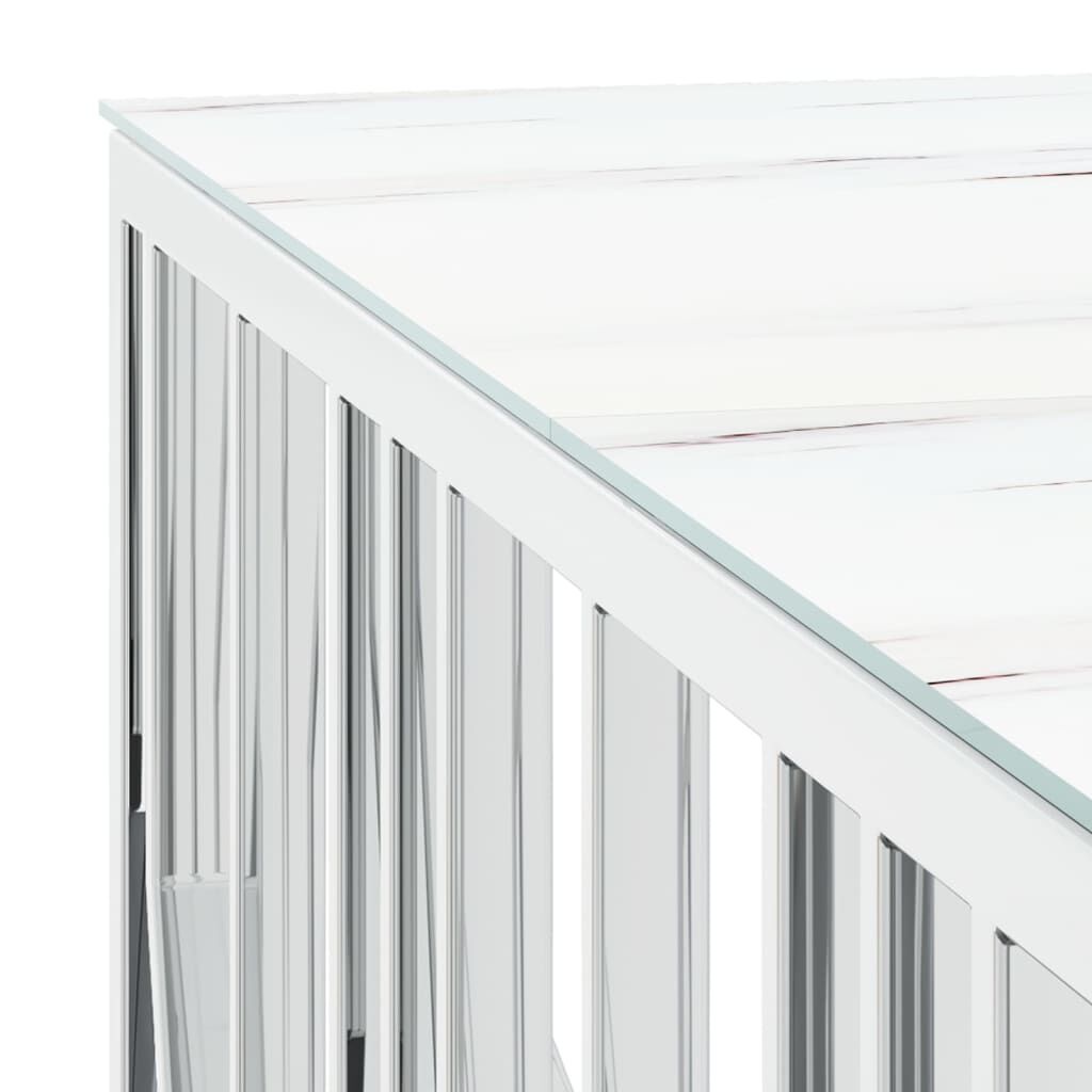 Salontafel RVS & Glas 100x100cm - Zilver - 42% Korting!