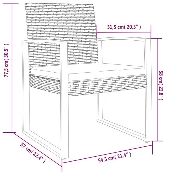 vidaXL Tuinstoelen (2 st) Rattan Donkergrijs - 35% Korting!