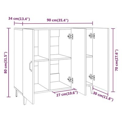 vidaXL Dressoir Zwart 90cm - Zo Goed Als Nieuw! 35% Korting