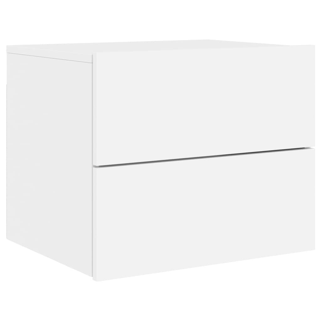 vidaXL Nachtkastjes LED Wit (2 st) - Wandmontage - 35% Korting!
