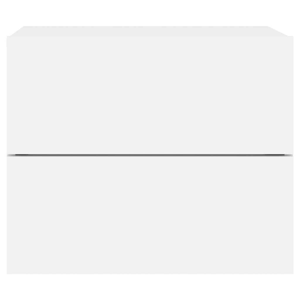 vidaXL Nachtkastjes LED Wit (2 st) - Wandmontage - 35% Korting!