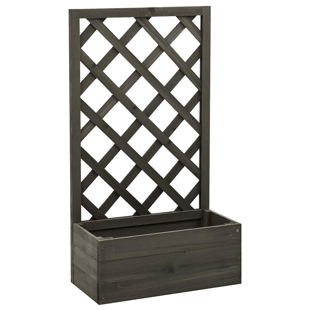VidaXL Plantenbak met Latwerk Grijs 50x25x90cm - 35% Korting!