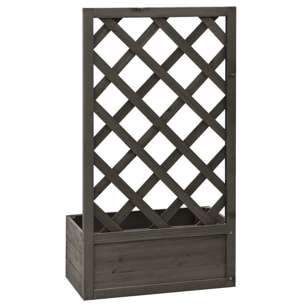 VidaXL Plantenbak met Latwerk Grijs 50x25x90cm - 35% Korting!