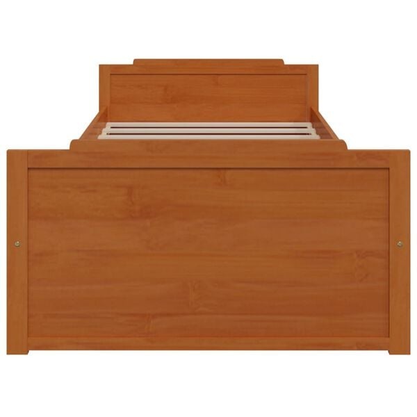 Bedframe 90x200 Honingbruin - Grenenhout + Lades - 35% Korting!
